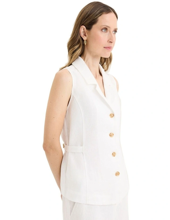 Caper Vest in White image 3