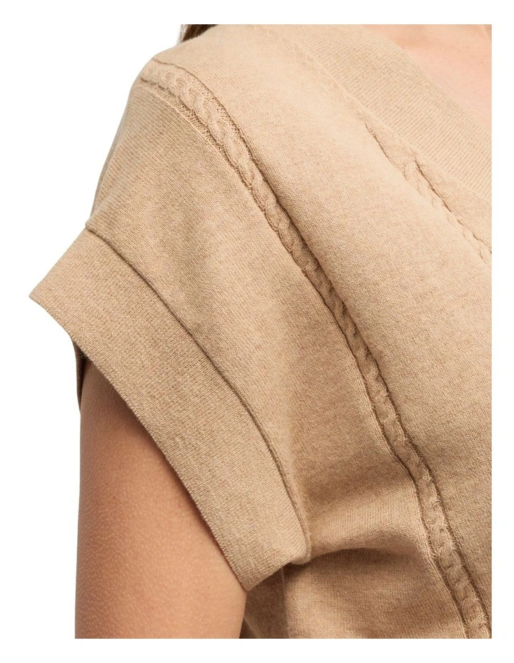 Sepal Knit Top in Camel Marle image 5