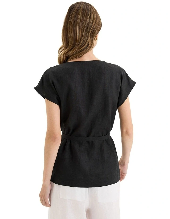 Tirari Wrap Top in Black image 2