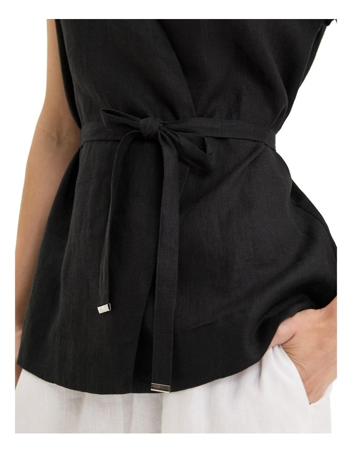 Tirari Wrap Top in Black image 4