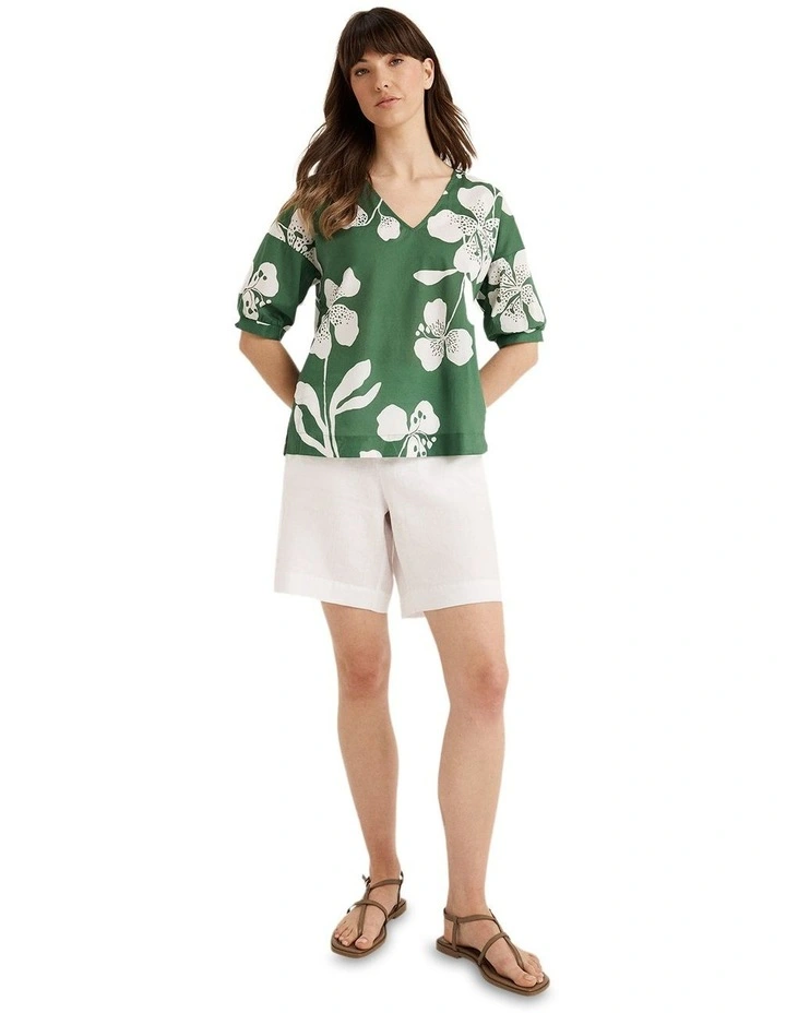 Secluded Top in Green Print image 1