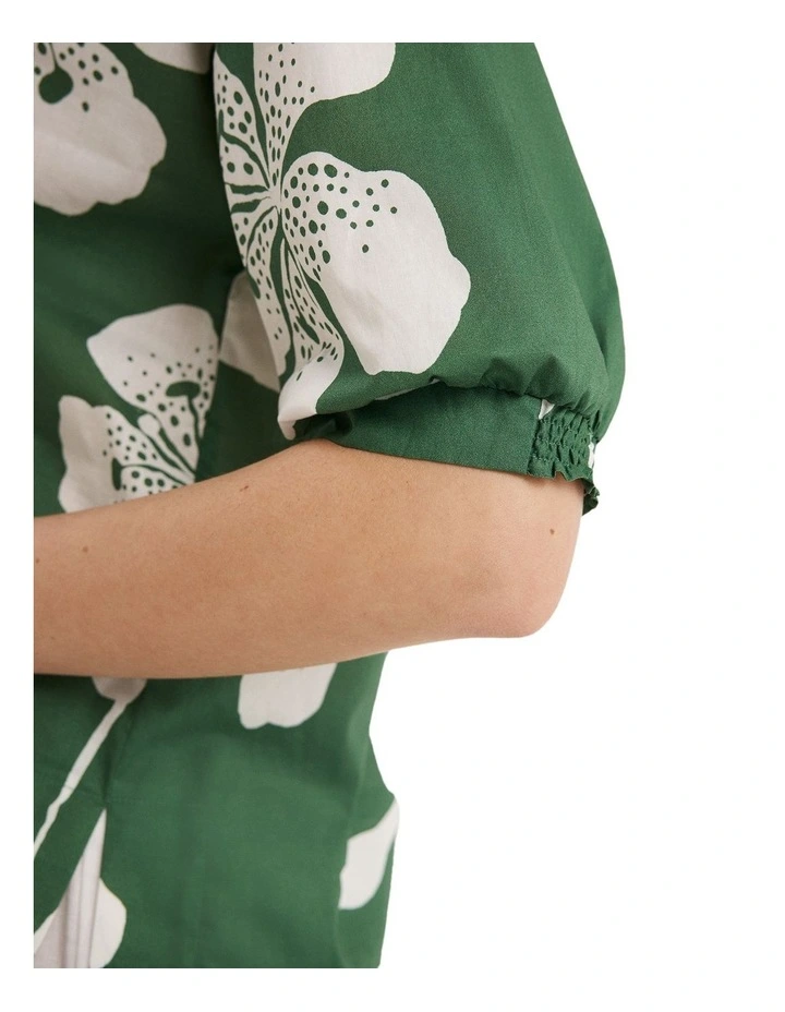 Secluded Top in Green Print image 4