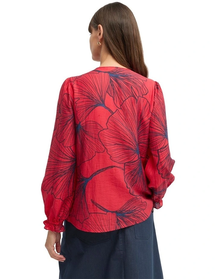 Staten Blouse in Red Staten Print image 2