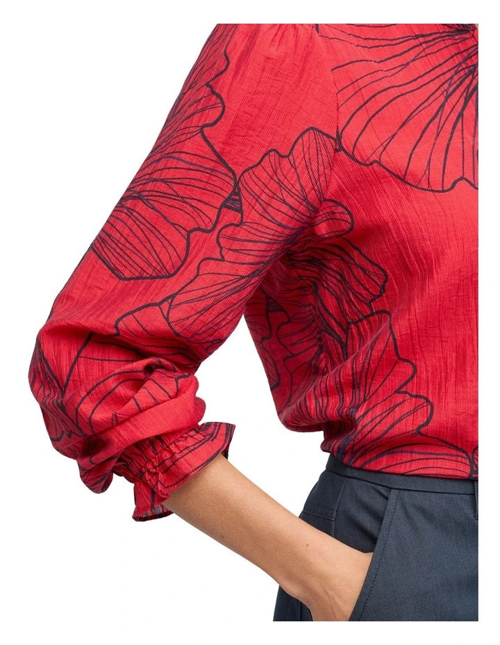 Staten Blouse in Red Staten Print image 5