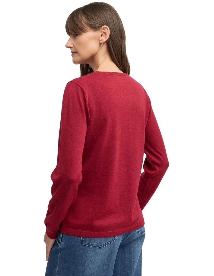 Villa Knit Jumpers in Red image 2