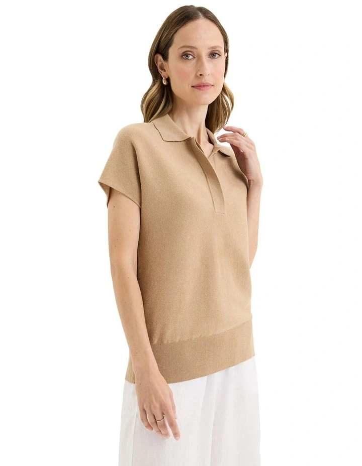 Dune Knit Top in Yellow image 3