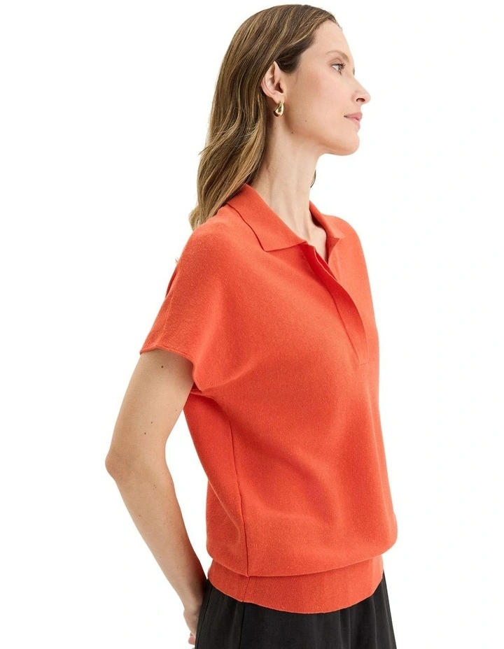 Dune Knit Top in Red image 3