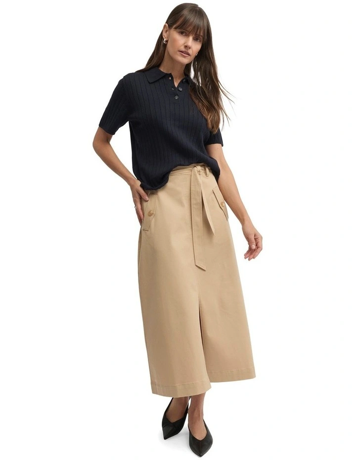 Cafe Knit Polo in Navy image 3