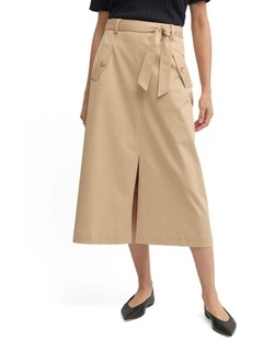 Nova Multi Button Skirt in Camel