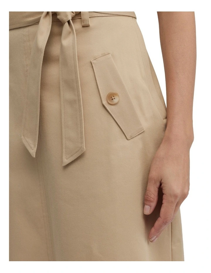Nova Multi Button Skirt in Camel image 4
