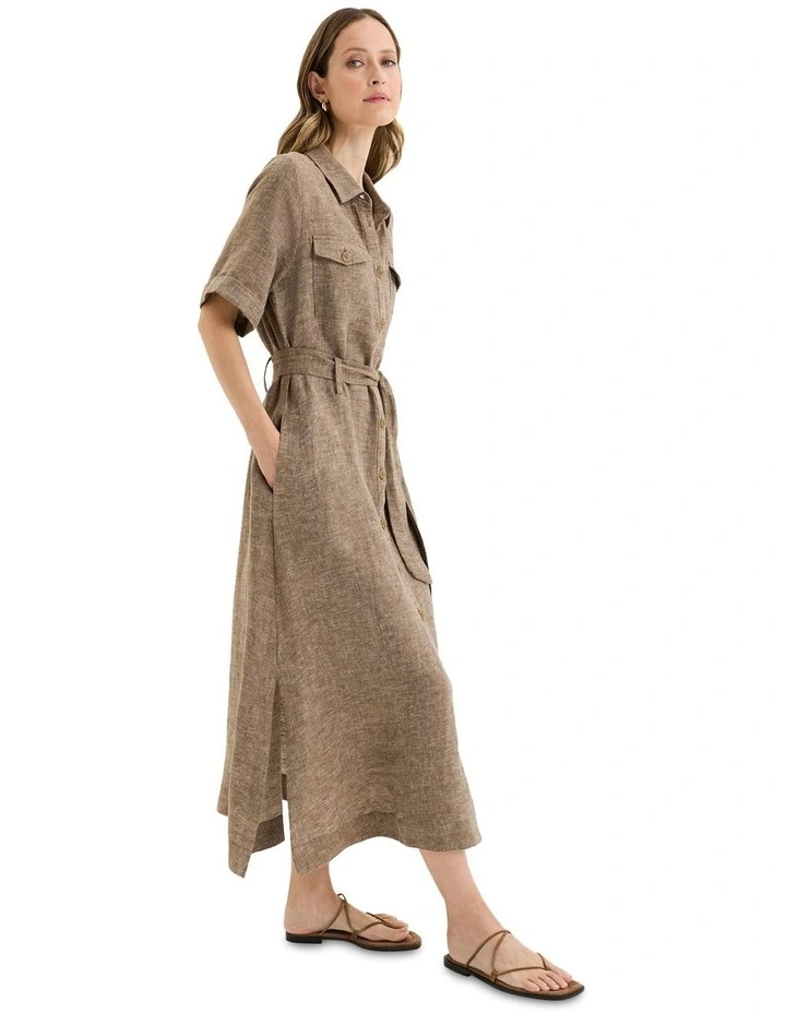 Spina Dress in Brown image 3
