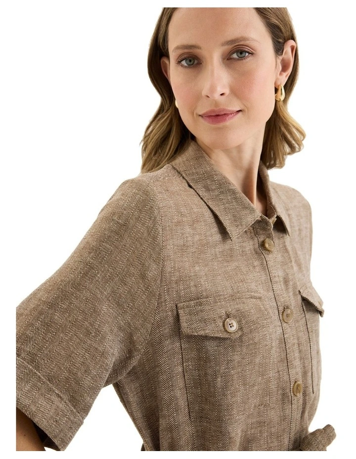Spina Dress in Brown image 4
