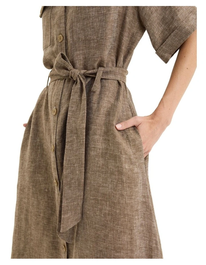 Spina Dress in Brown image 5