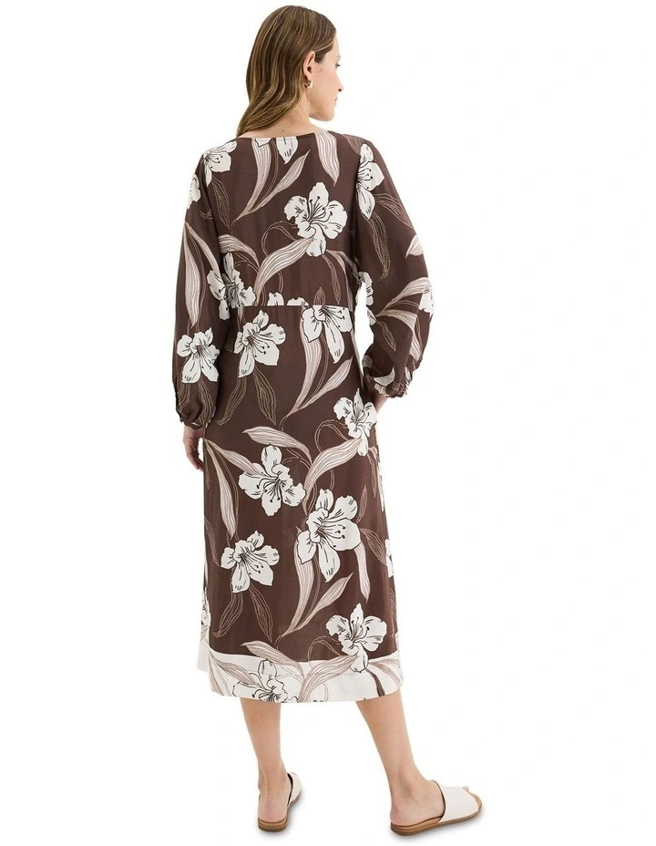 Fiore Dress in Brown image 2