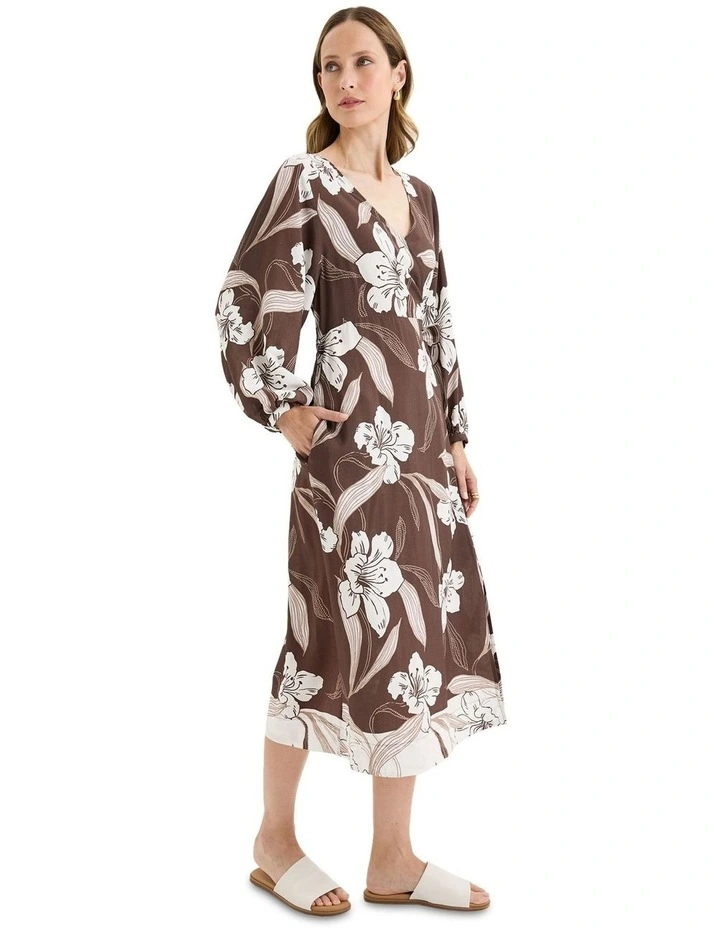 Fiore Dress in Brown image 3