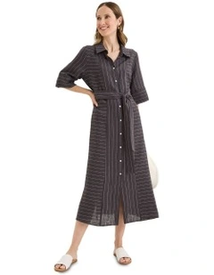 Phoenix Dress in Alloy/White