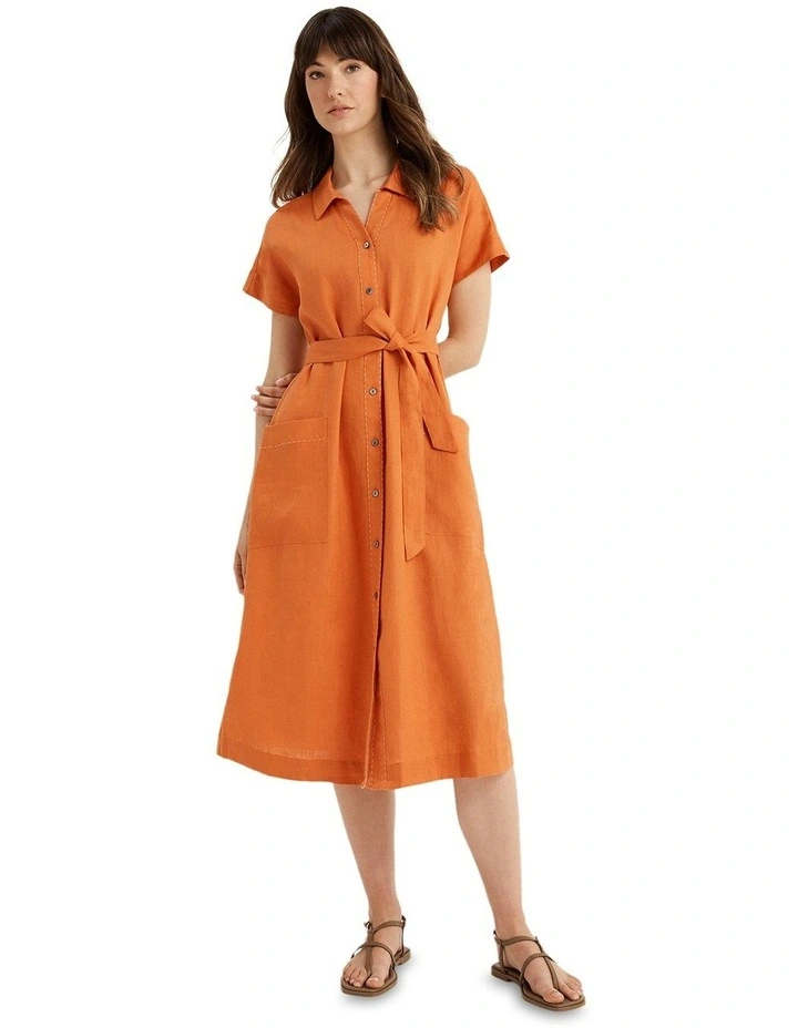 Riviera Dress in Orange Ginger image 1