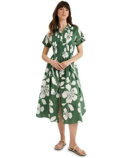 Secluded Dress in Green Print