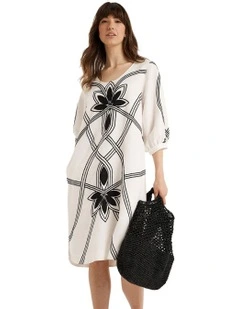 Fiesta Dress in Ecru