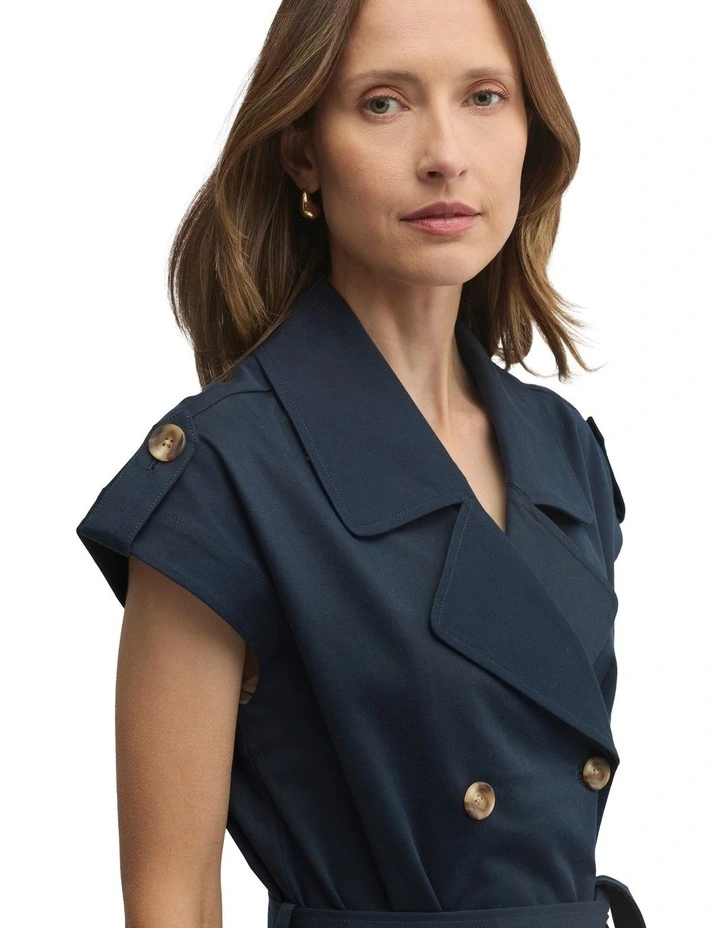Nova Trench Dress in Blue image 4