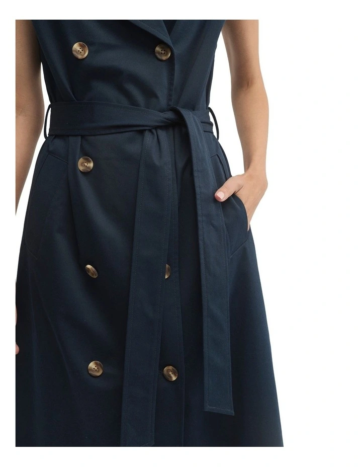 Nova Trench Dress in Blue image 5