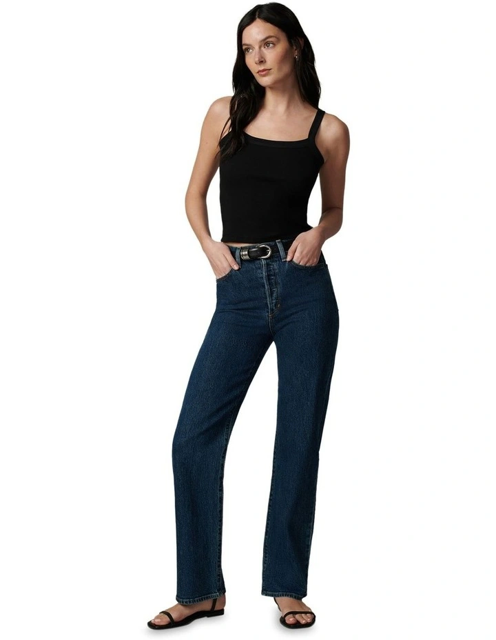 The Margot Straight Jean in Blue image 4
