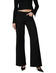 The Lou Lou Low Rise Wide Jean Pant in Black
