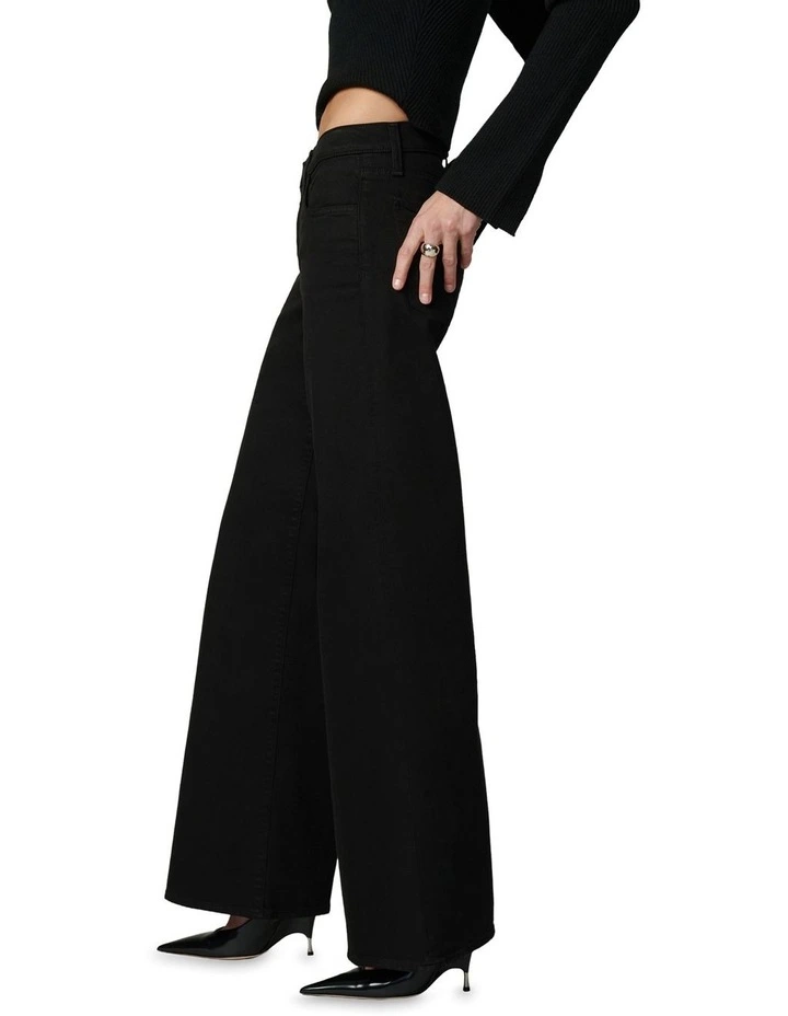 The Lou Lou Low Rise Wide Jean Pant in Black image 3