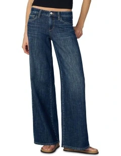 The Lou Lou Low Rise Wide Leg Jean in Blue