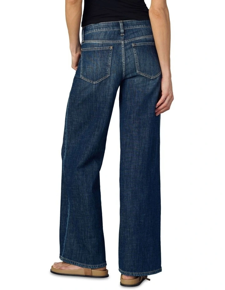 The Lou Lou Low Rise Wide Leg Jean in Blue image 2