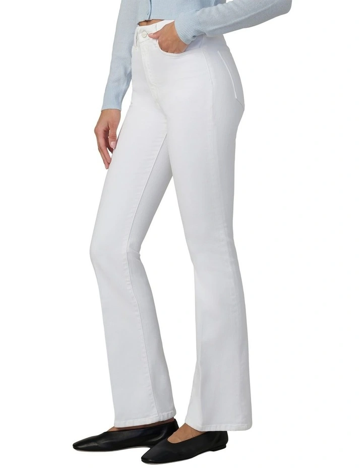The Hi Honey High Rise Bootcut Jeans in White image 3