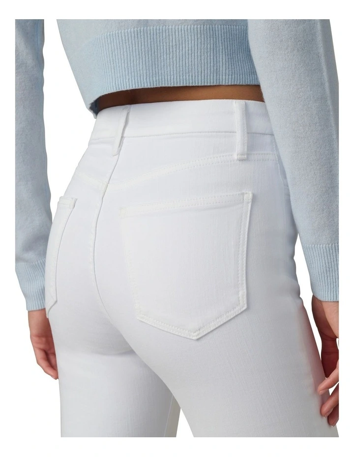 The Hi Honey High Rise Bootcut Jeans in White image 4