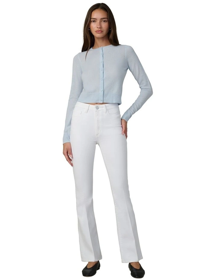 The Hi Honey High Rise Bootcut Jeans in White image 5