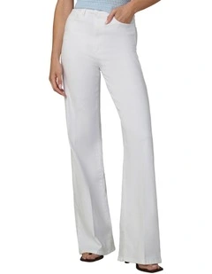 The Mia 32 High Rise Wide Leg Jeans in White