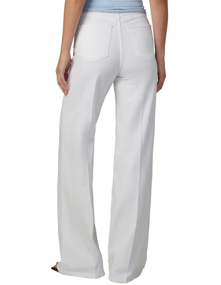The Mia 32 High Rise Wide Leg Jeans in White image 2