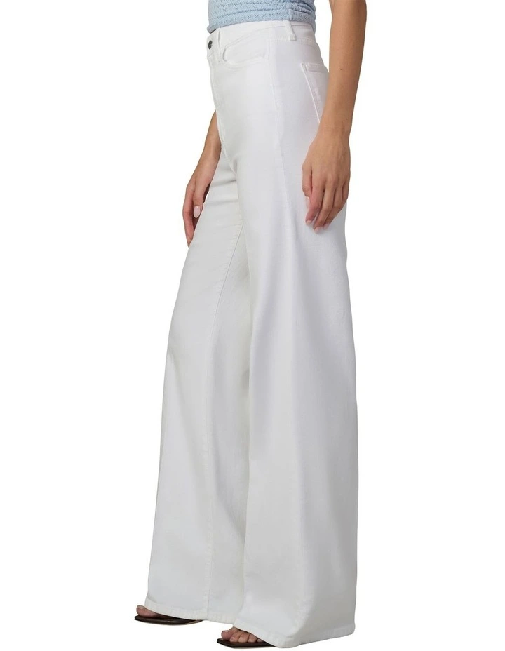 The Mia 32 High Rise Wide Leg Jeans in White image 3
