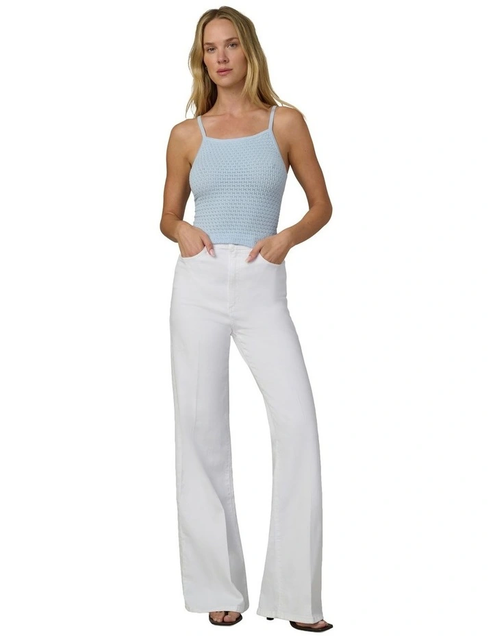 The Mia 32 High Rise Wide Leg Jeans in White image 4