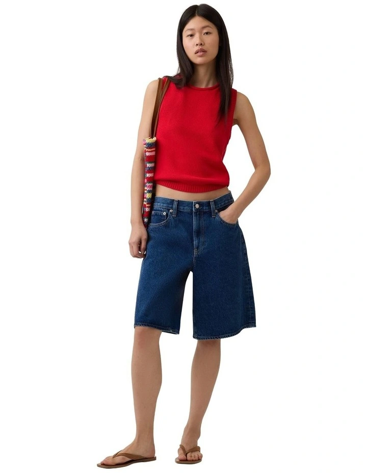 Cotton Sweater Vest in Red image 2