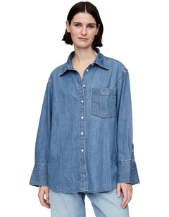 The Big Shirt Embro in Denim