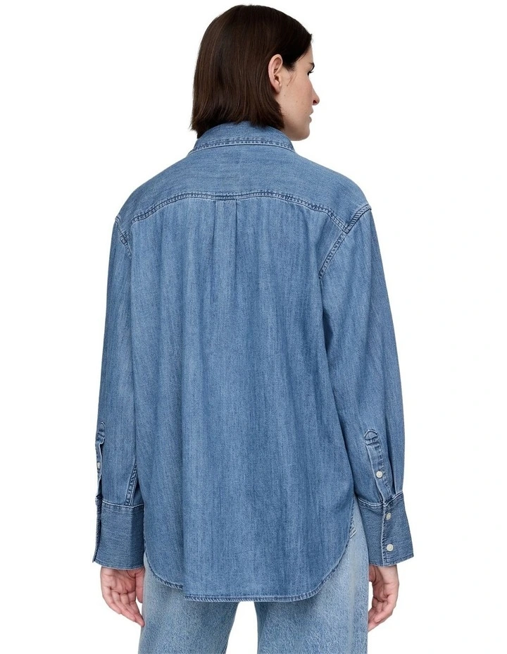 The Big Shirt Embro in Denim image 2