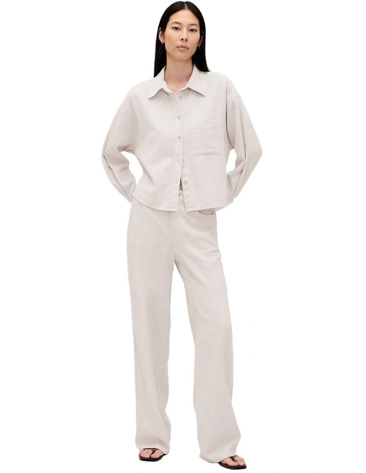 Long Sleeve Straight Hem Shirt in Fauna Twill image 4