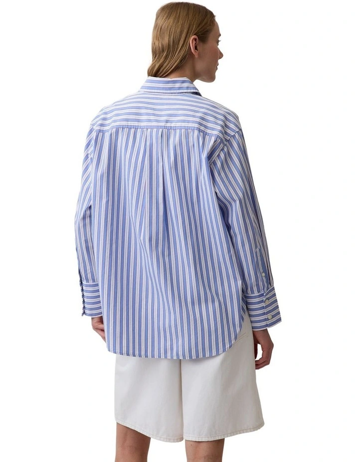 Organic Cotton Poplin Big Shirt in Multi image 2