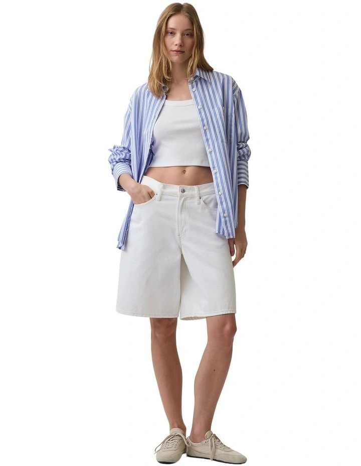 Organic Cotton Poplin Big Shirt in Multi image 3