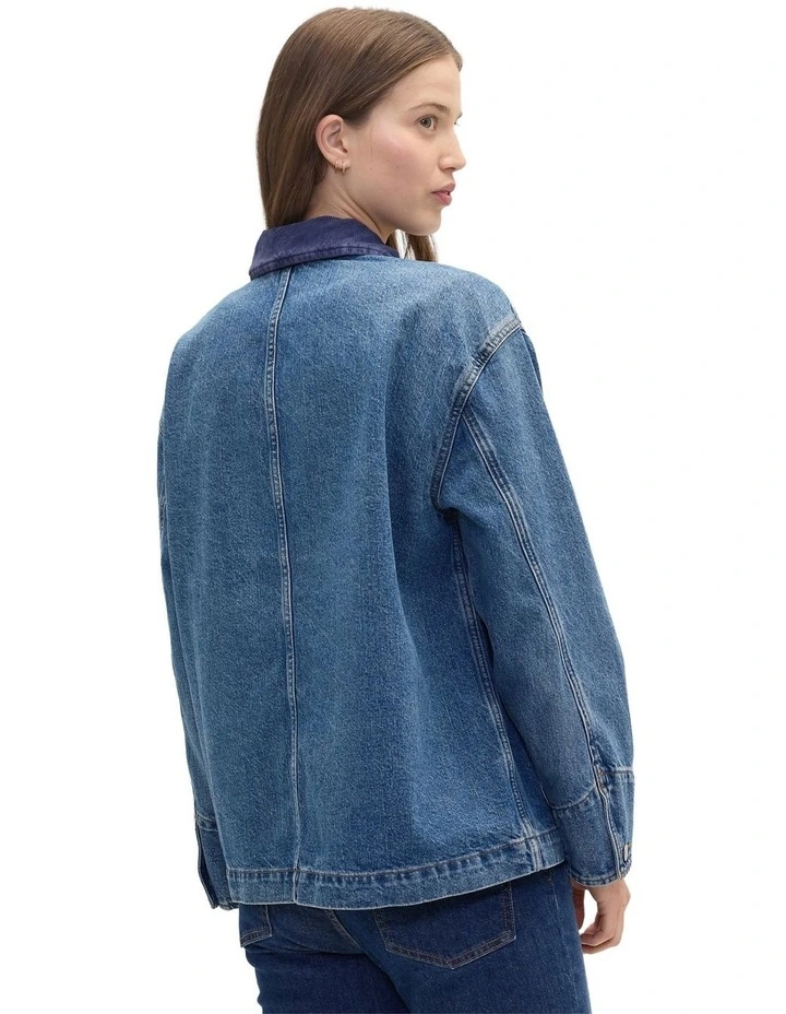 V-Denim Chore Jacket in Med Reed image 2