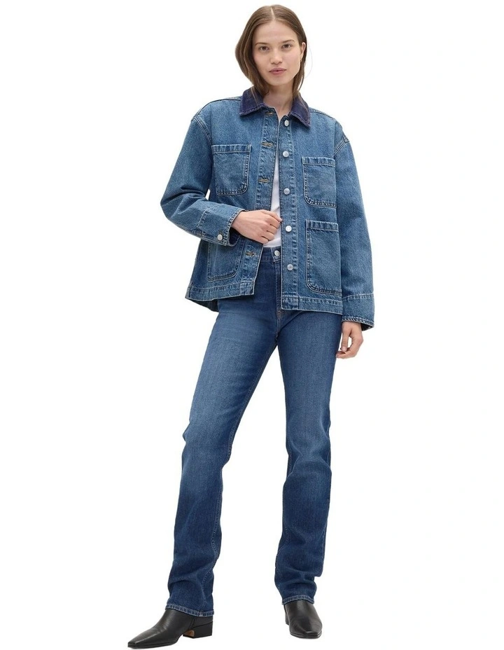 V-Denim Chore Jacket in Med Reed image 3