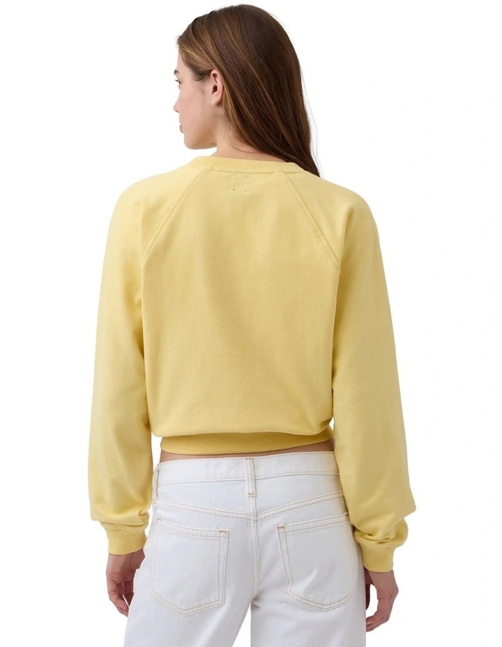 French Fit Logo Crew Neck Sweatshirt in Yellow image 2