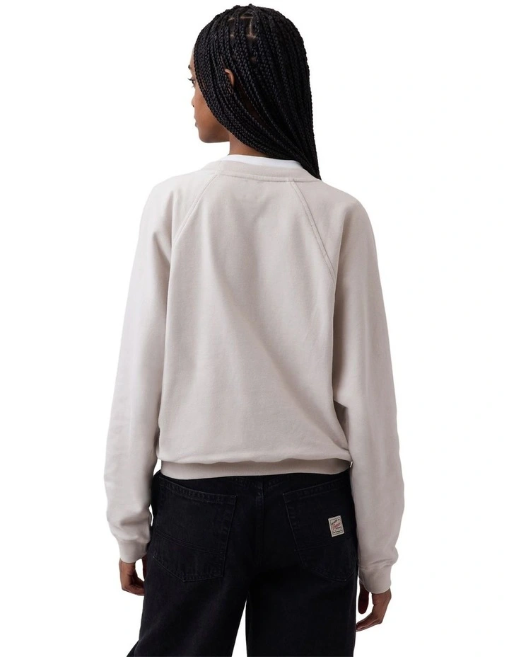 French Fit Logo Crew Sweatshirt in Grey image 2