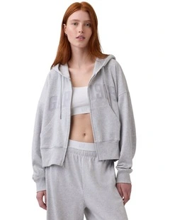 Intl 1969 Logo Full Zip Hoodie in Grey