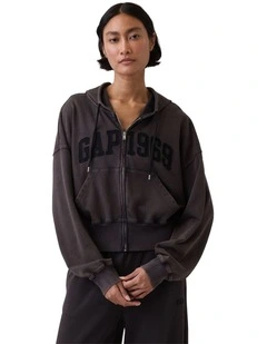 Intl 1969 Logo Full Zip Hoodie in Moonless Night