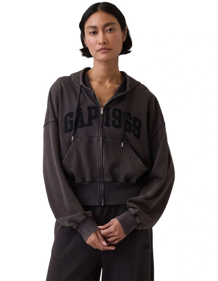 Intl 1969 Logo Full Zip Hoodie in Moonless Night image 1